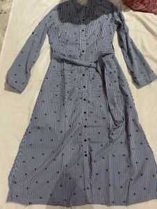 Striped Shirt Dress with Belt