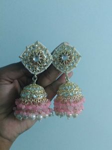 Pink Pearl Maangtika &amp; Earrings Set😍