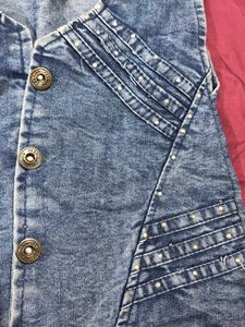 Not used Denim Vest with Studs