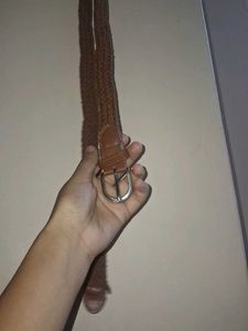 Braided Leather Belt with Buckle