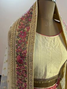 Ivory Lehenga 3 Piece Set (Bust:36)