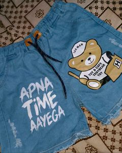 Cute Teddy Bear Denim Shorts