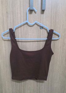 Brown Cropped Tank Top