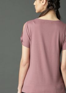 Stylish Cut-Out Sleeve T-Shirt