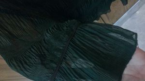 Flowy Smocked Teal Top- Sheer Top