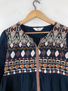 Navy Blue Printed Top(Women’s)