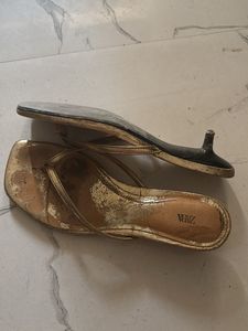 Gold ZARA Flip Flops