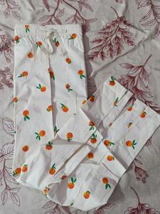 Cute Orange Print Pajama Pants