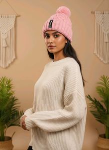 Pink Beanie with TikTok