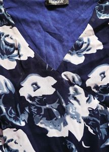 New Chic Floral Print Navy Blue Dress