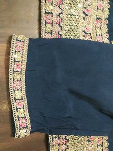 Embroidered Teal Kurta Set with Pants