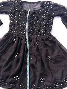 Black Kurta with Mirror Work