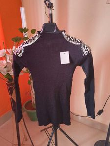 New Embellished Knit Top
