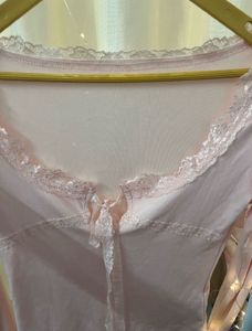 Cute Pink Lace Trim Long Sleeve Top size S BRAND N
