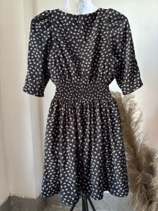 Chic Black &amp; White Print Midi Dress