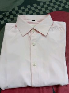 PINK FULL SLEEVE PLAIN COLOUR SHIRT USED GENTLY.