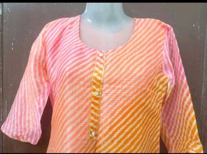 Vibrant Ombre Striped Kurta kota doria