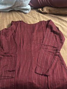 Maroon Striped small size coord set