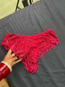 Lace Trim Thong Panty