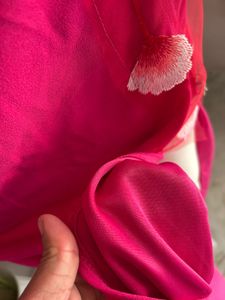 Stunning Magenta Maxi Dress with Floral Detail