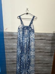 Blue Tie-Dye Wide Leg Jumpsuit