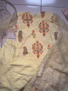 yellow Embroidered Kurta Set