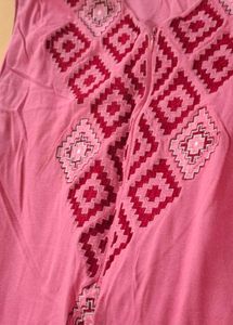 Embroidered Pink Top