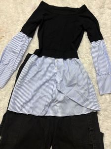 Stylish Black & Blue Layered Top