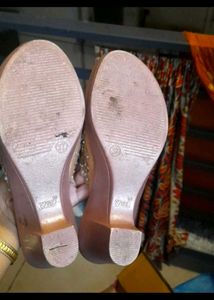 Rose Gold Embellished Slip-On Sandals