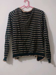 Striped Open Front Cardigan