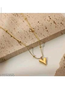 211.anti tarnish Heart Pendant Necklace