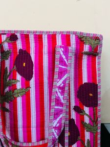 Floral Striped Tote Bag
