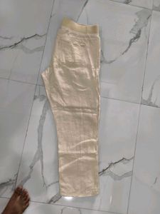 Linen Blend Cropped Pants