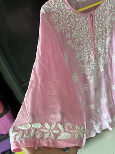 Chikankari Pink Kurta