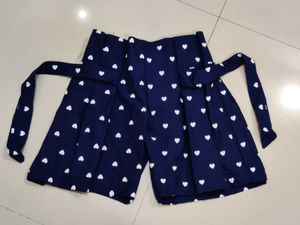 Cute Heart Print Wide Leg Pants