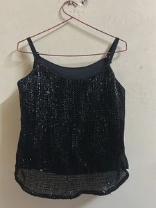 black stylish sequin party or club wear top