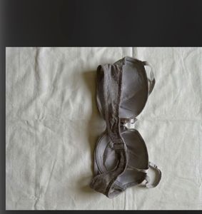 Gray Bra with Dot Pattern