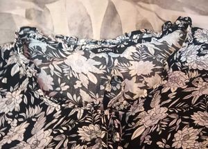 Chic Floral Print Peplum Top