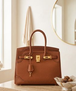 Classic Brown Leather Handbag