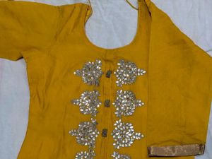 Vibrant Yellow Embellished Kurta
