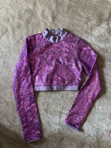 Sparkling Purple Sequin Crop Top