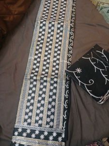 Black Embroidered Dress material