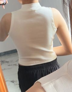 Sleeveless Mock Neck Ribbed Crop Top