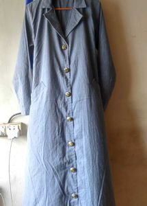 Elegant Blue Long Coat ( abaya, burkha)