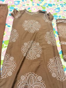 Designer Brown Kurta Set with Dupatta