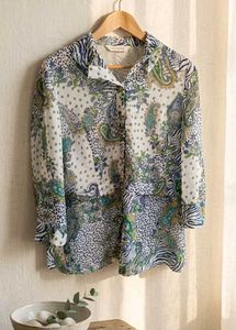 Bohemian Print Button-Up Shirt