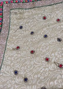 Elegant Beige Embroidered Saree