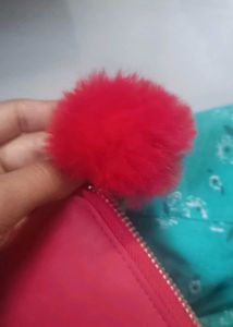 Cute Red Floral Zip Wallet