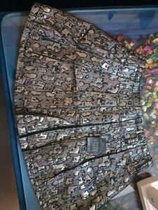 Sparkling Metallic Patterned Skirt