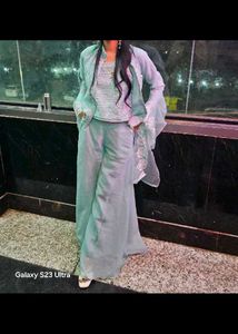 wedding latest heavy indo western dress with shrug